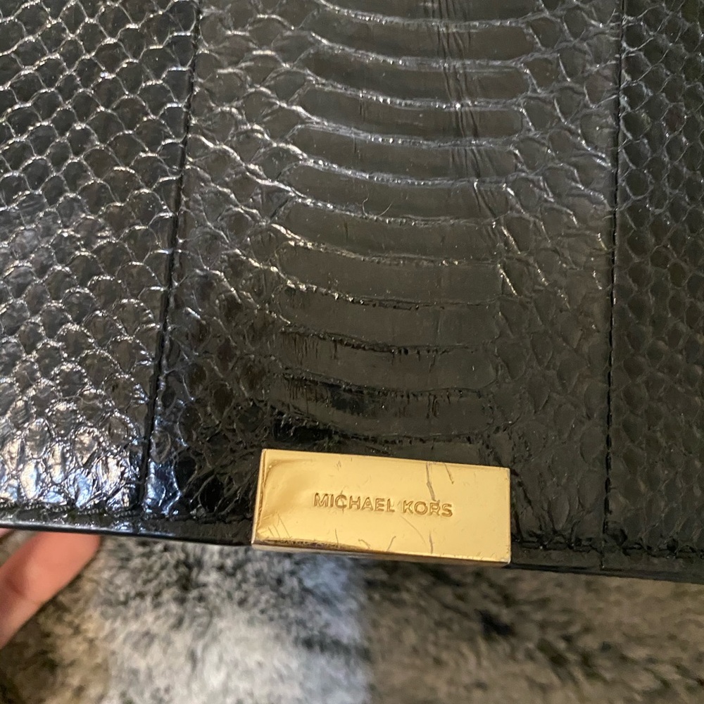 Michael Kors Jade Black Python Crossbody / Clutch - image 2